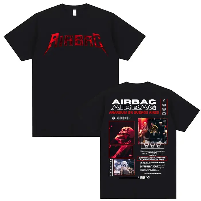 Chanteur Airbag Anarquia En Buenos Aires Album 2026 Tour T-shirt Hommes Femmes Mode Vintage 100% Coton Manches Courtes T-Shirts Hauts