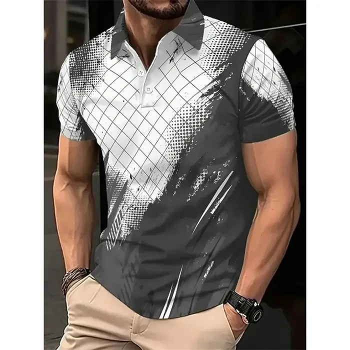 Polo homme à motif irrégulier tendance
