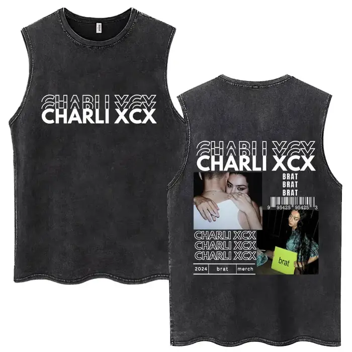 Charli Xcx Brat Album lavage débardeurs 365 fête fille hommes femmes Style rétro sans manches t-shirts coton décontracté surdimensionné Streetwear