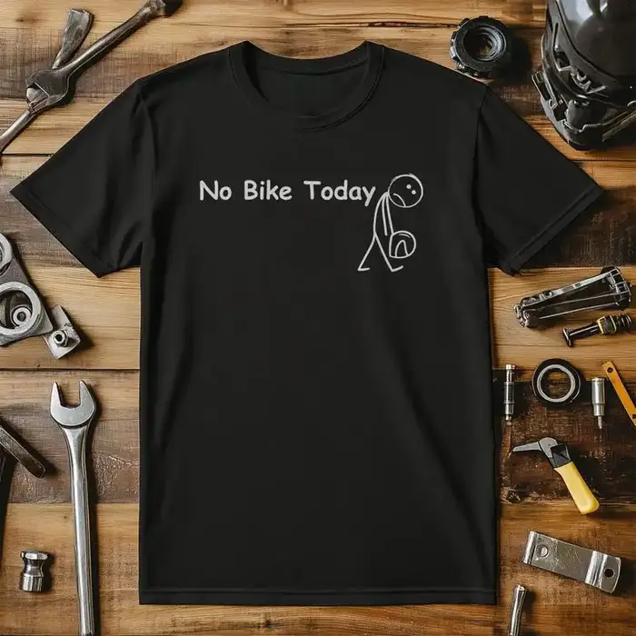 Pas de vélo aujourd'hui 2 T-Shirt moto et tête d'essence