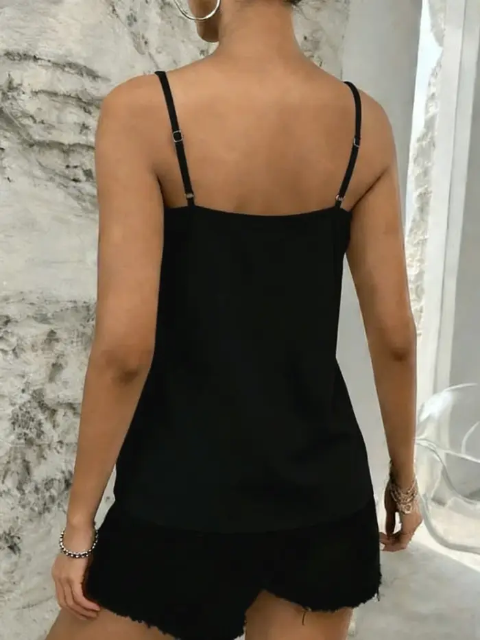 Débardeur Cami Femme à Bretelles Fines et Col en V