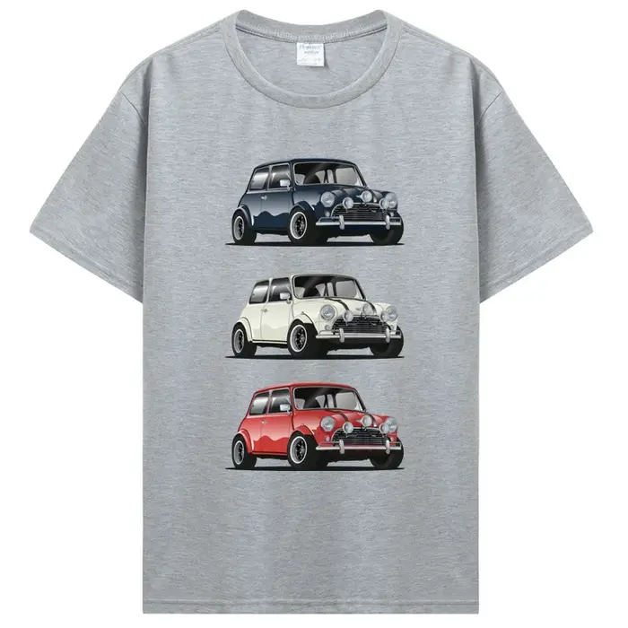 Rétro le Trio italien Mini Cooper T-shirt voiture populaire Style Hipster