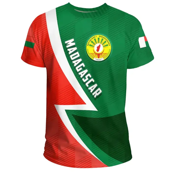 Nouveau drapeau de Madagascar graphique impression 3D T-shirts emblème national