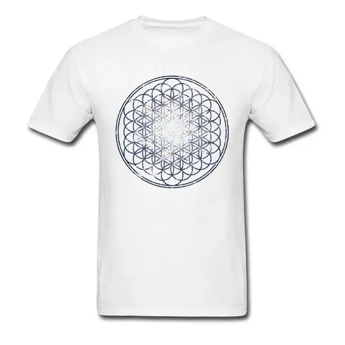 T-shirt mandala en coton pour homme, graphique, fleur de vie, géométrie sacrée, t-shirts en Y, clust