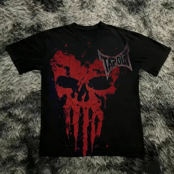 T-shirt vintage Y2K Tapout pour hommes et femmes, imprimé graphique d'été, style Y2K USA années 90, 