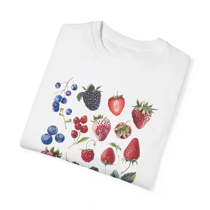 Esthétique fruits baies espèces graphique T-shirt mode coton T-shirt amoureux des fruits myrtille ch