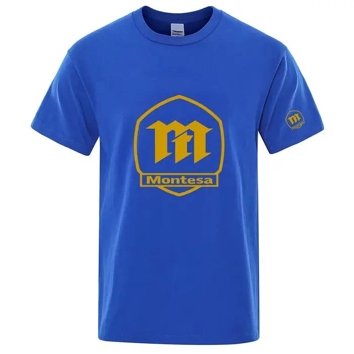 Montesa Espana motos marque 100% pur coton été haut de gamme hommes à manches courtes col rond à la mode respirant T-shirt