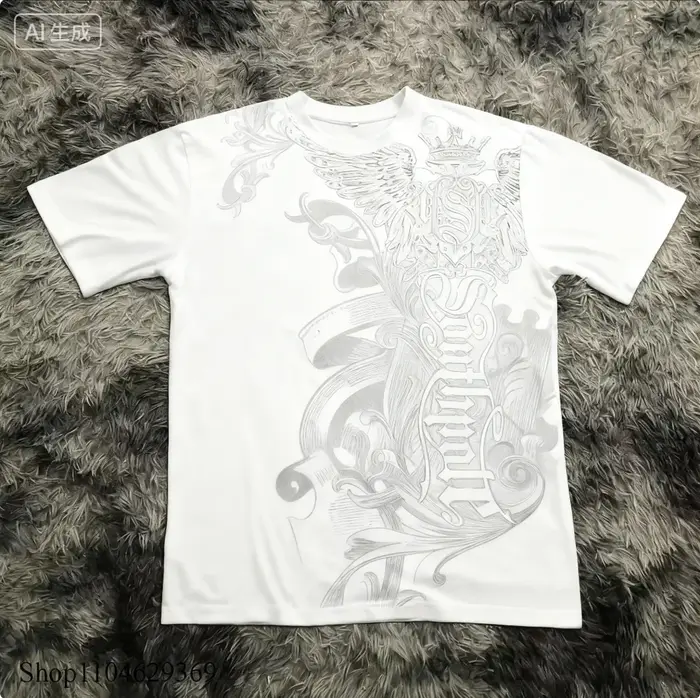 Classique Y2K Style gothique T-shirt imprimé surdimensionné