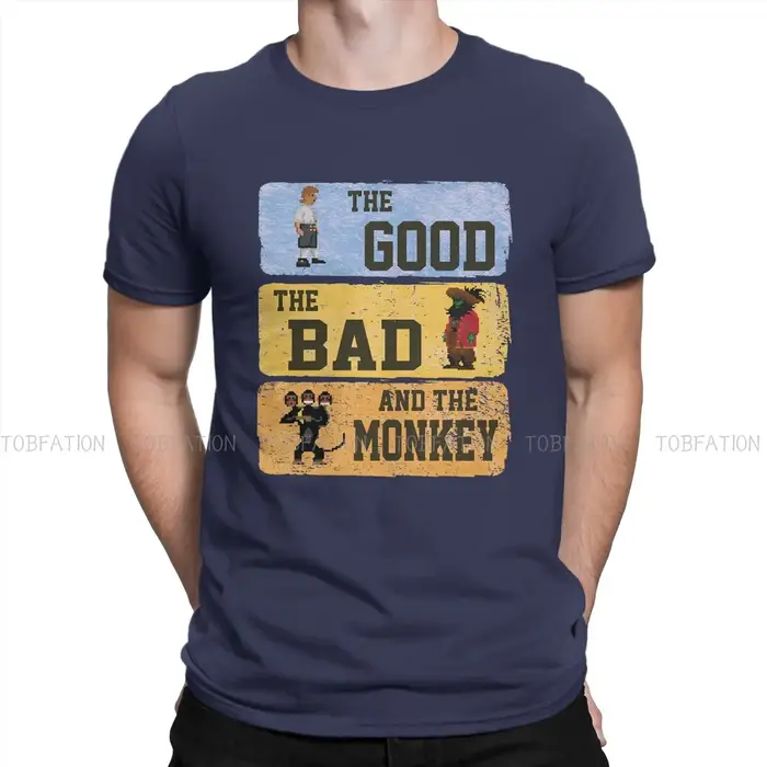 Le bon le mauvais Pirate homme t-shirt singe île jeu col rond manches courtes 100% coton