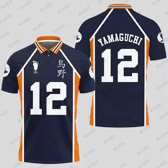 Chemises polo de cosplay Anime Haikyuu Hinata