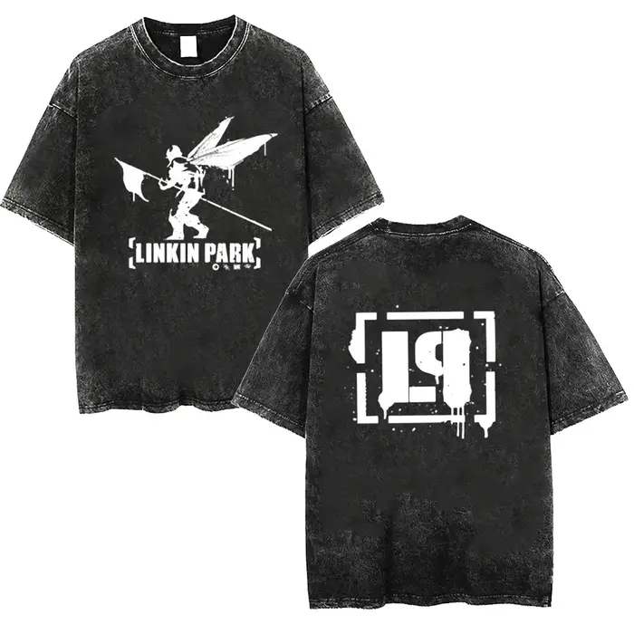 T-shirt délavé pour hommes Linkin Meteora 20e anniversaire Park
