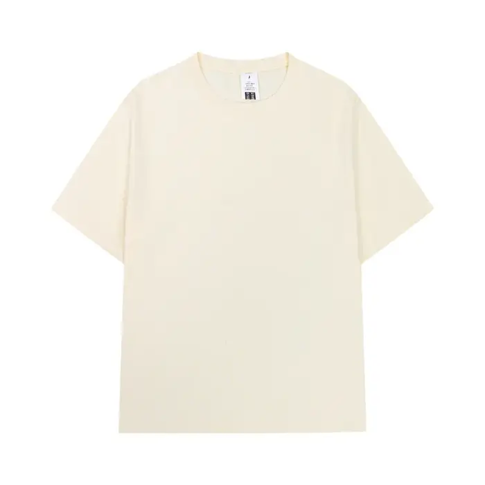 T-shirt pour homme en coton lourd 270g, couleur unie, coupe ample, décontracté, manches courtes, ten