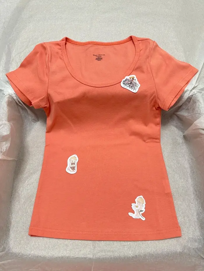 T-shirts slim orange pour femmes, décontractés, streetwear, col rond, manches courtes, en coton, hau