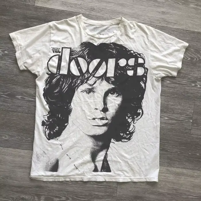 T-shirt Vintage The Doors imprimé en coton à manches courtes, décontracté pour hommes et femmes, T-s