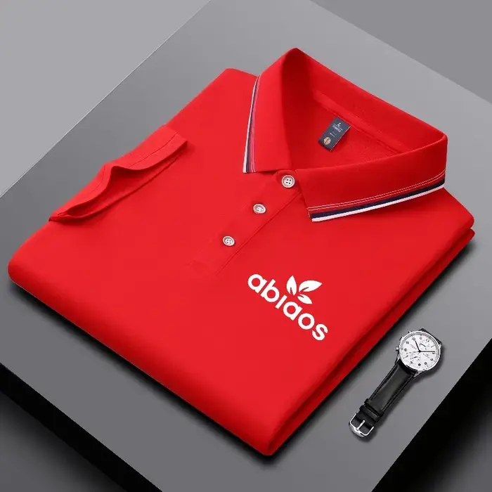 Polo noir pour homme avec imprimé « abiaos »