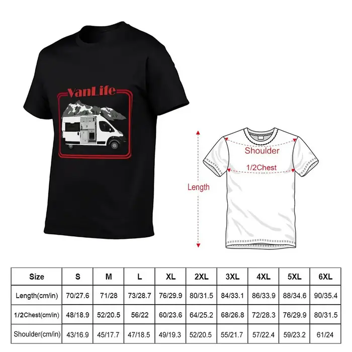T-shirt VanLife en coton, 100% humoristique, t-shirt homme, t-shirt anime