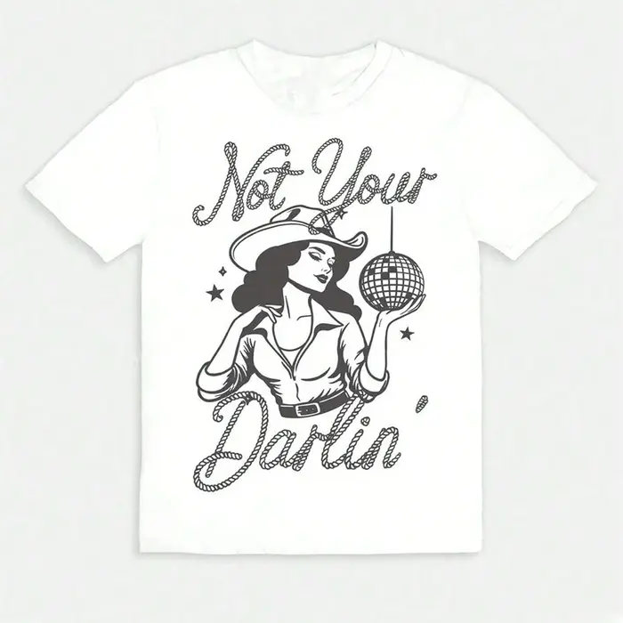 T-Shirt à Manches Courtes et Col Ras du Cou pour Femme