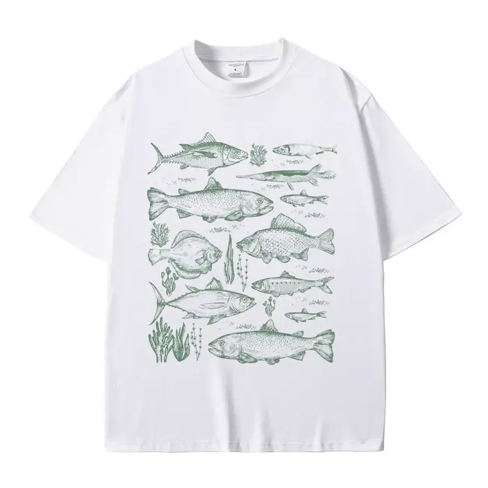 Poisson tatouage Style T-shirt pêche drôle Meme graphique T-shirts hommes décontracté coton Vintage à manches courtes