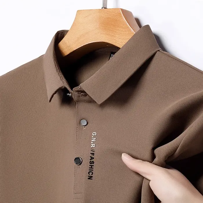 Polo à manches courtes pour hommes, couleur unie, respirant, confortable, élastique, nouvel arrivage