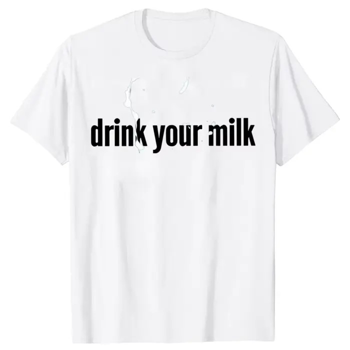 Drôle boire votre lait t-shirts Streetwear à manches courtes cadeaux d'anniversaire hommes vêtements mode décontracté ample lourd t-shirt