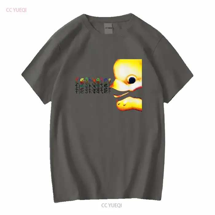 Fleshwater t-shirt manches longues ou courtes vintage haut délavé pour un usage quotidien décontracté doux confortable graphique unisexe