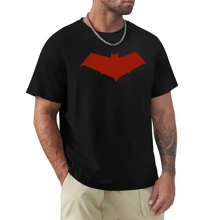 T-Shirt à capuche rouge, t-shirt graphique surdimensionné, drôle, pour hommes