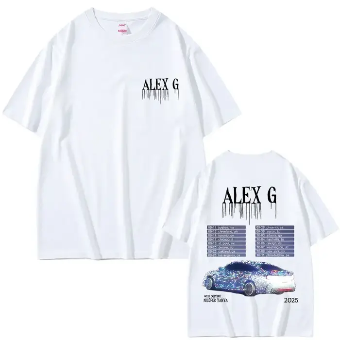 Singer Alex G Tour 2025 T-shirt Summer Men Women Cotton Casual Crewneck T Shirts Male Fashion Oversized Short Sleeve T-shirts