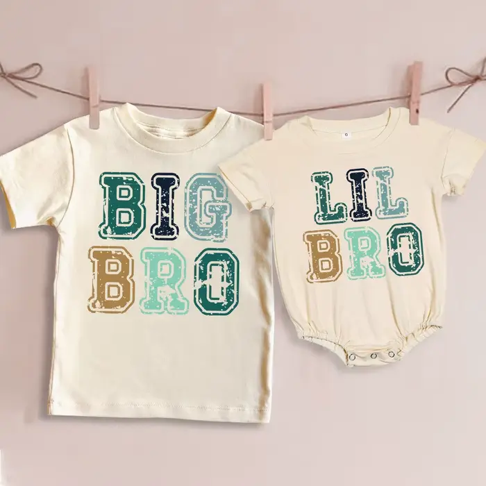 T-shirt assressentipour la famille imprimé Big Brother et Little