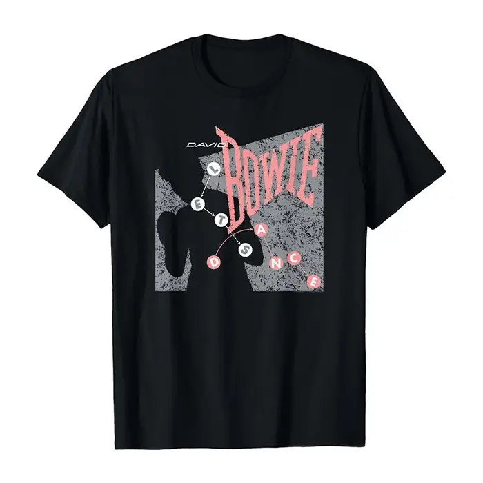 T-shirt imprimé rétro américain pour hommes et femmes, Top David Bowie Rock Singer Art