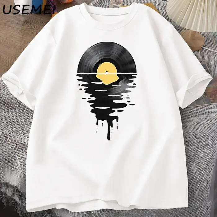 T-shirt Vinyle Cool Coucher de Soleil Vintage pour Amateurs de Musique, DJ, Professeurs de Musique –