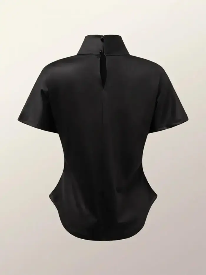 Yeezzi 2024 nouveautés été manches courtes imprimé fleuri bases T-Shirt femmes mode coupe ajustée col haut décontracté hauts