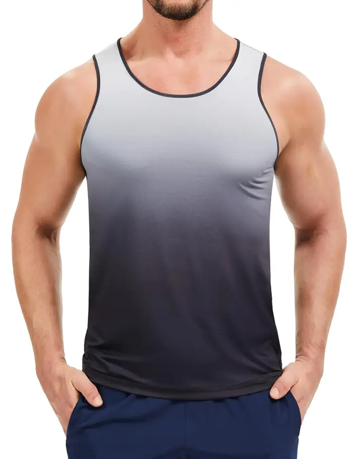 TACVASEN Débardeurs de sport UPF80+ pour hommes, colorés, sans manches, séchage rapide, pour muscula