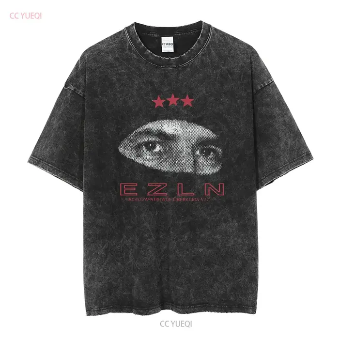 Nouveau Rare EZLN Himno Zapatista mexicains sans Latinos Comandante Marcos Emiliano Zapata rétro t-shirt double face Style Vintage