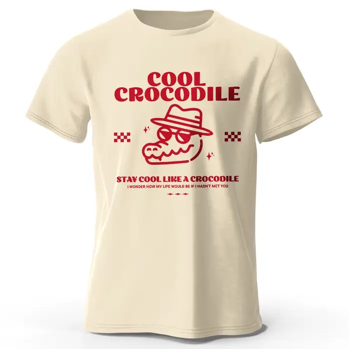 Cool Crocodile imprimé T-Shirt 100% coton surdimensionné Reptile graphique t-shirts pour hommes femmes été hauts marais Streetwear