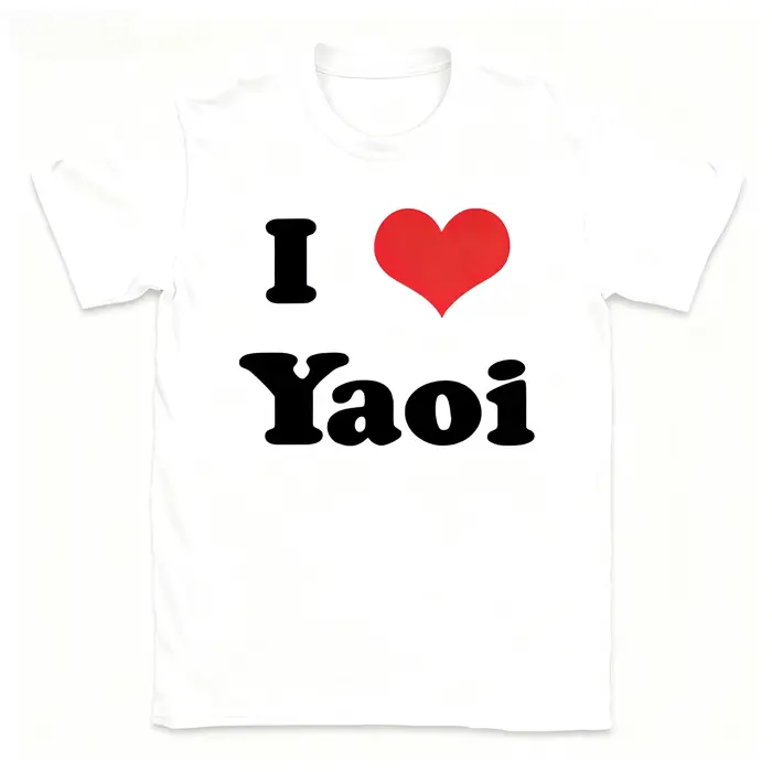 T-shirt drôle « I Love Yaoi » à col rond, décontracté, à manches courtes, streetwear, cadeau d'anniv
