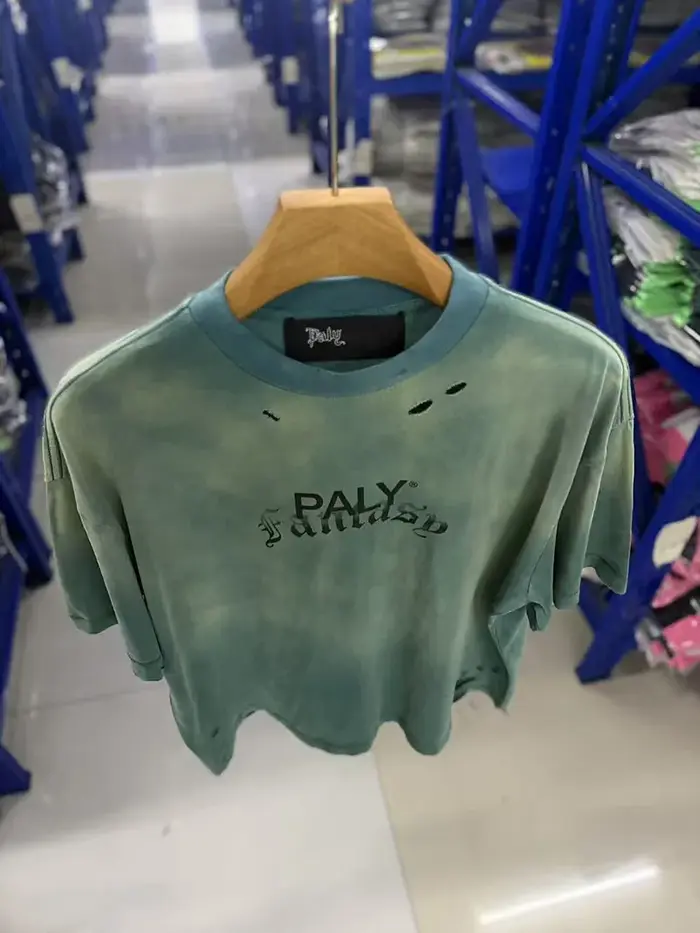 T-shirt unisexe vert délavé printemps-été, style vintage, manches courtes, effet usé, coupe oversize, streetwear