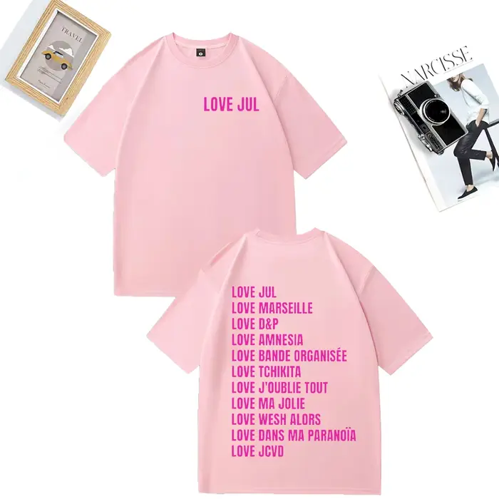 Love Jul T-Shirt-marseille Rap Fan cadeau hommes femmes rue Hip Hop mode surdimensionné t-shirts vintage coton à manches courtes vêtements