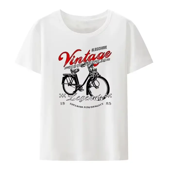 T-shirt unisexe à manches courtes Velo Solex Bike Print pour hommes et femmes