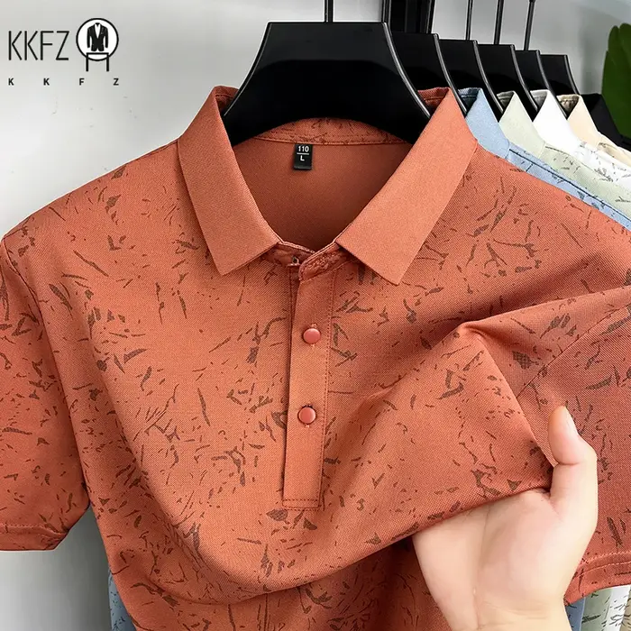Chemise polo classique pour homme avec motif imprimé