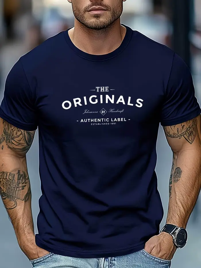 T-shirt à col rond en pur coton pour hommes