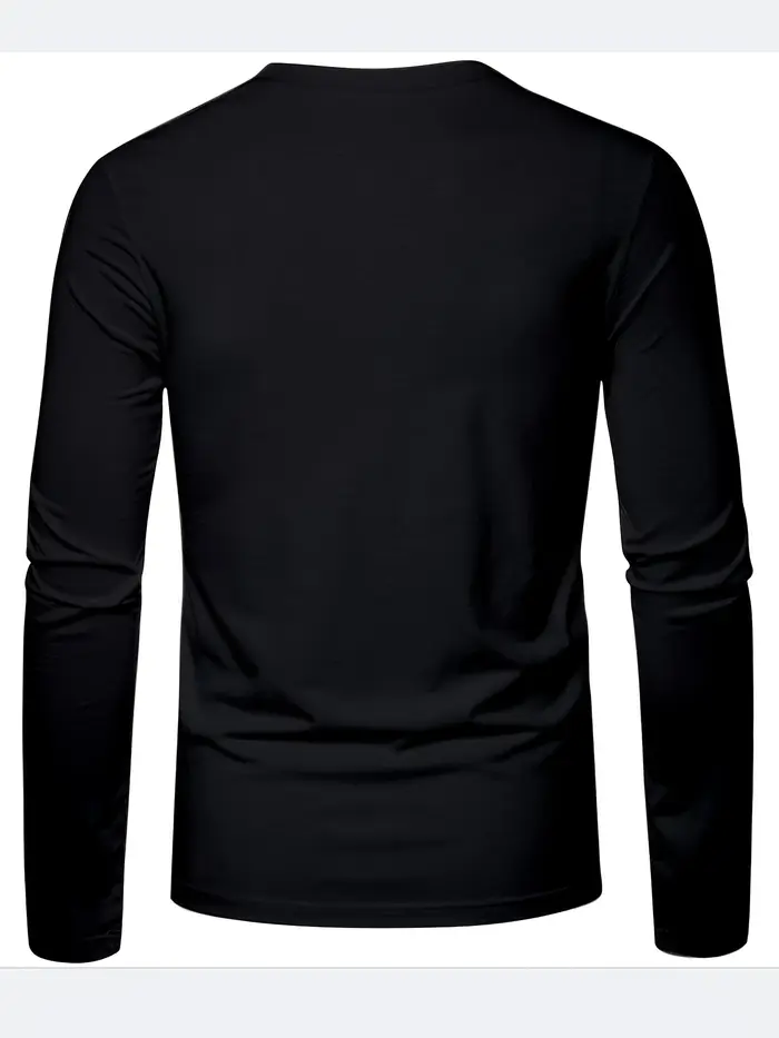 T-shirt à manches longues pour homme, 100% coton pur, ample et tendance, imprimé avec un motif de le