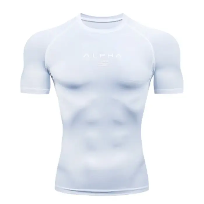 T-shirts compressés pour hommes, vêtements de sport d'été, t-shirts de course, hauts de sport élasti