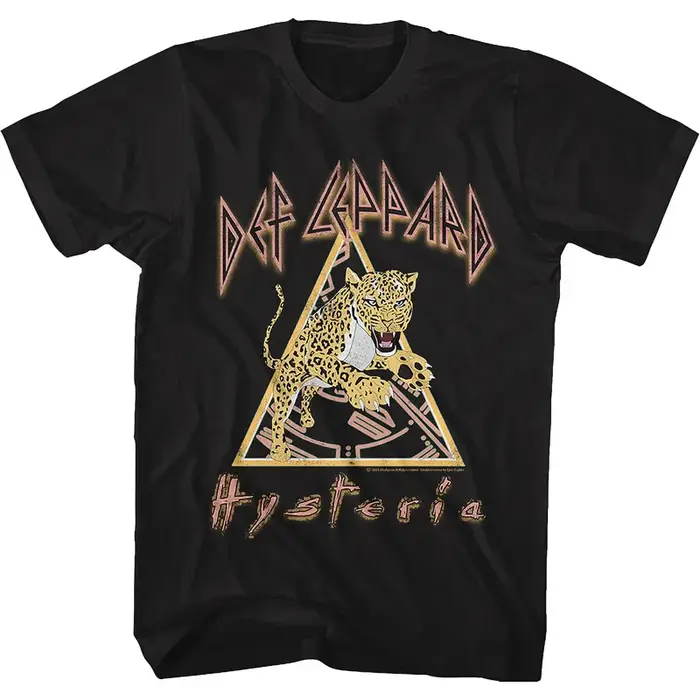 Nouveau t-shirt pour homme des années 1980 Def Leppard avec motif léopard directement vaporisé