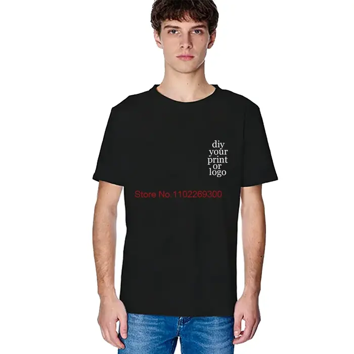 T-shirt imprimé personnalisé avec votre propre design, photo ou logo, t-shirt en coton à col rond, h