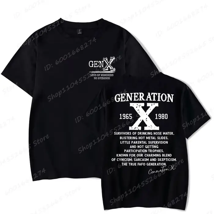 Fier Gen X T-shirts 1965 à 1980 Vintage génération X T-Shirt à manches courtes col rond