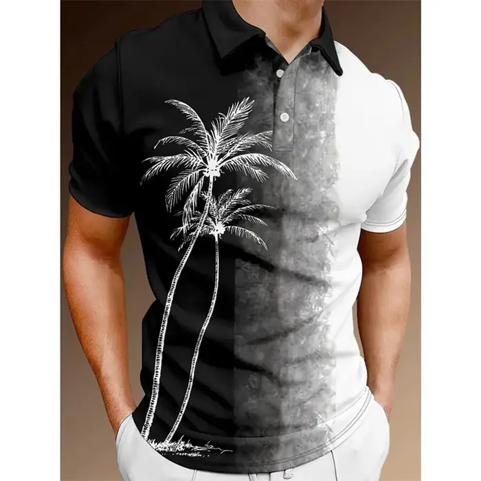 Polo graphique Icide optique pour hommes, t-shirts College 3D géométriques, haut à revers décontracté extérieur, t-shirts Street At à manches courtes