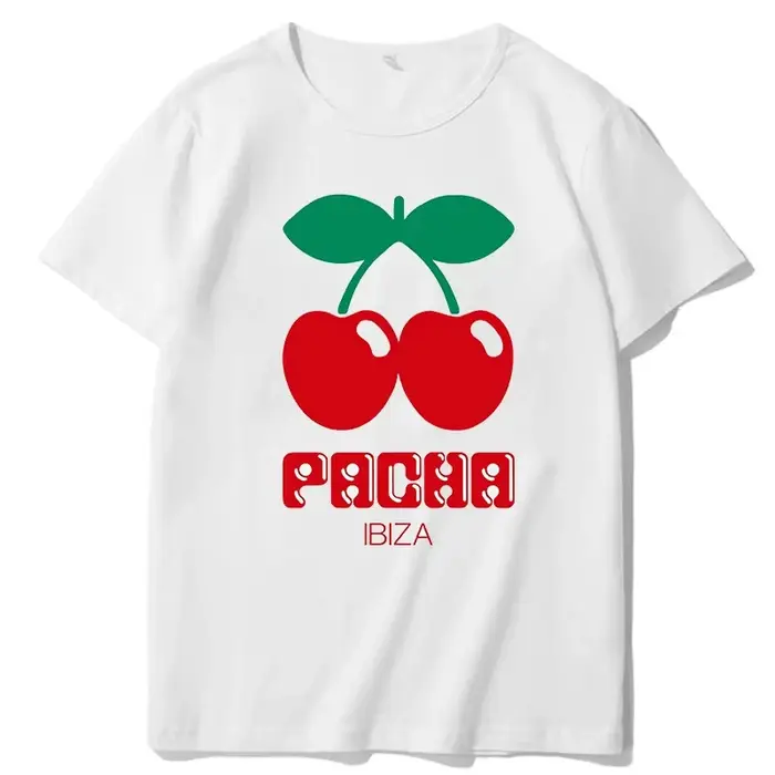 Pacha Ibiza House Cool Dance Space Privilege White Island T-shirts graphiques en coton Nouveaux