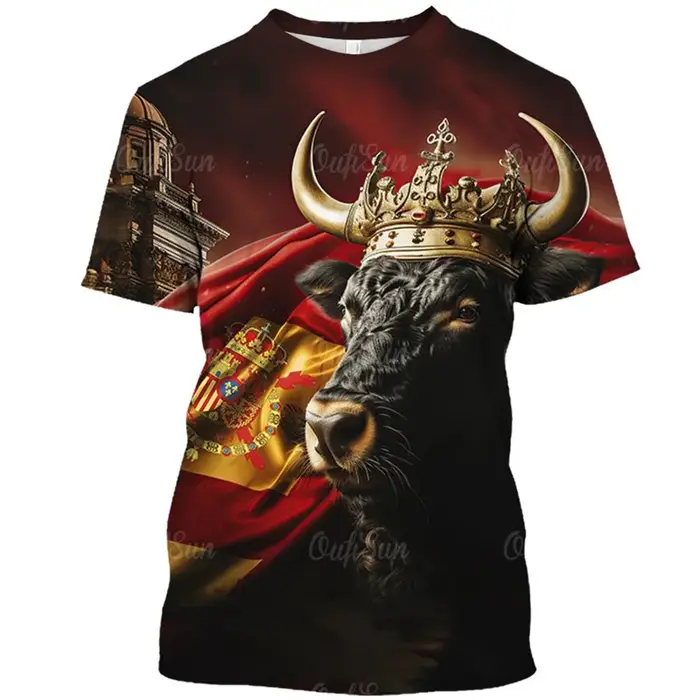 T-shirt graphique de taureau espagnol pour hommes et femmes