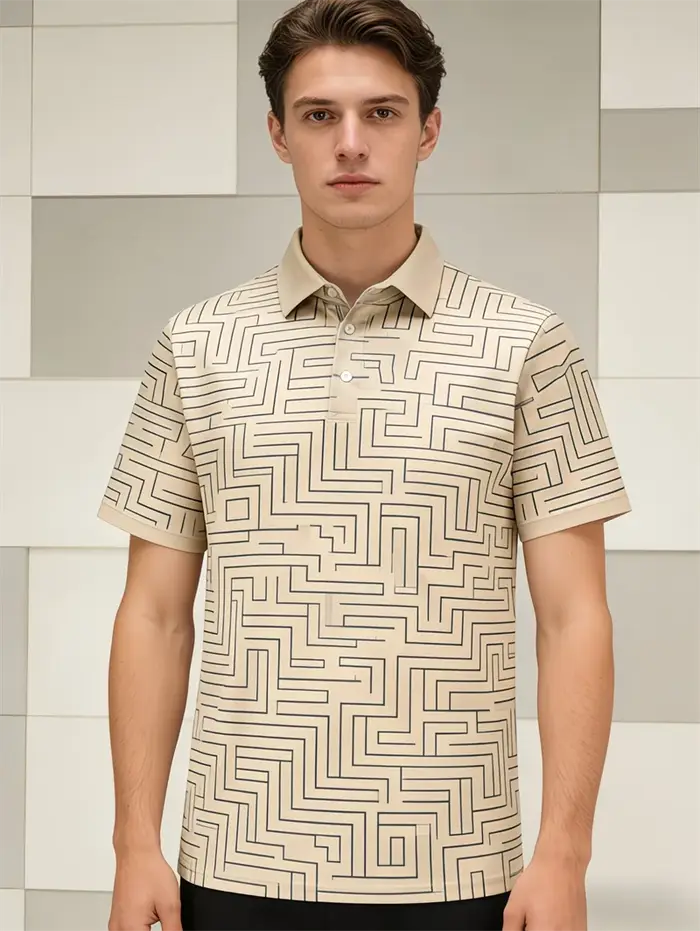 Polo pour homme à imprimé Aigle de Montagne, respirant, anti-humidité, décontracté, col classique, p