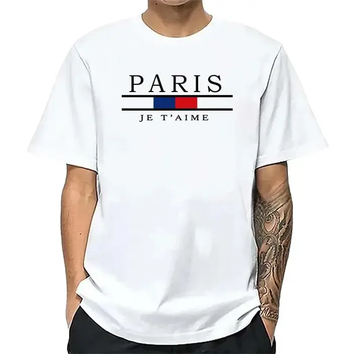 T-shirts imprimés graphiques Paris pour hommes – Nouveauté été